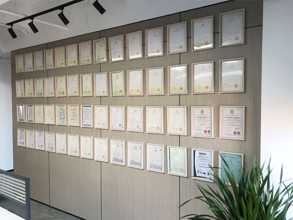 Company honor certificate wall